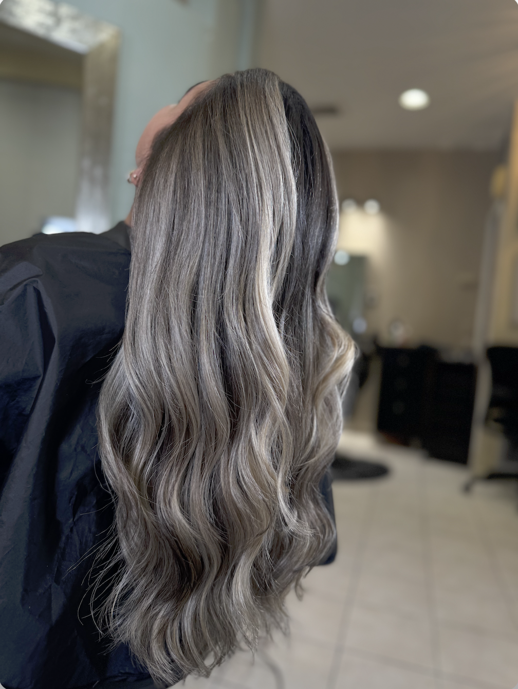 Salon Touch By Gf client with luminous silver balayage